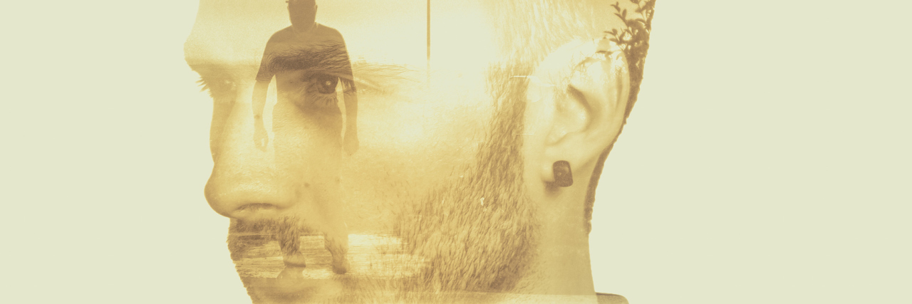 The Unexpected 'Super Power' Bipolar Gives Me Abstract, mistery scene of double exposure portrait.