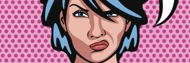 Angry woman pop art.