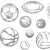 sketch of sports balls