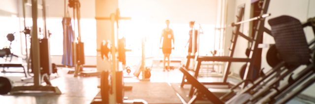 Blurred background of gym.