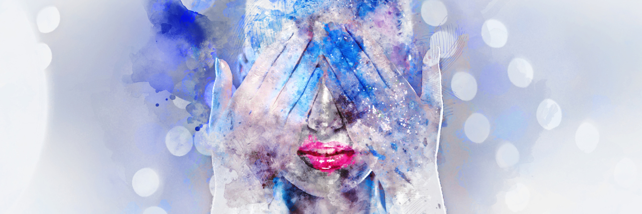 Why I Need Compassion When I Relapse From Trichotillomania Woman's face. Digital watercolor painting.