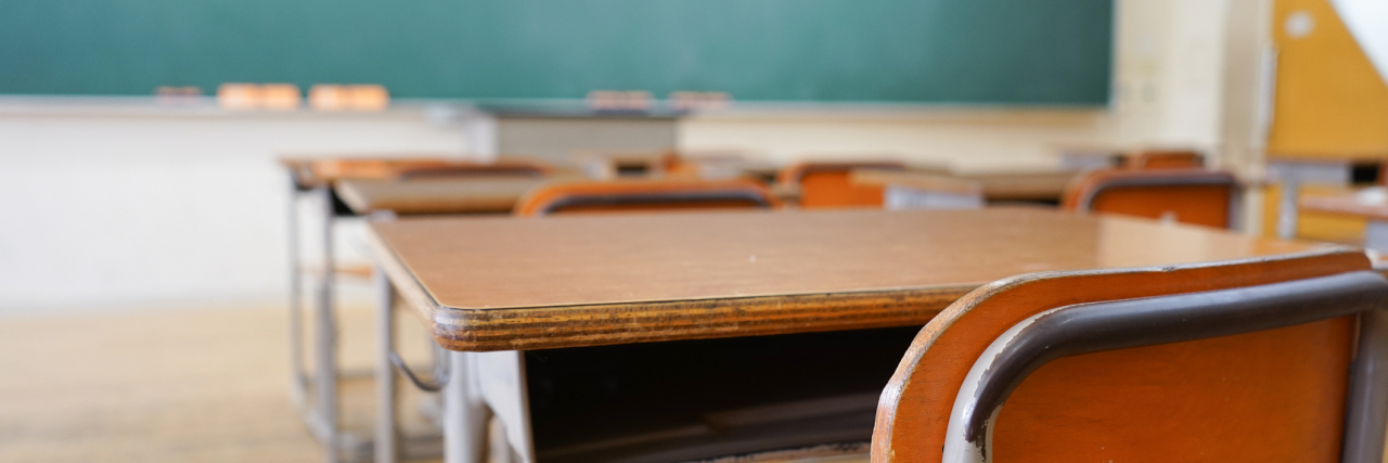 School classroom with blackboard