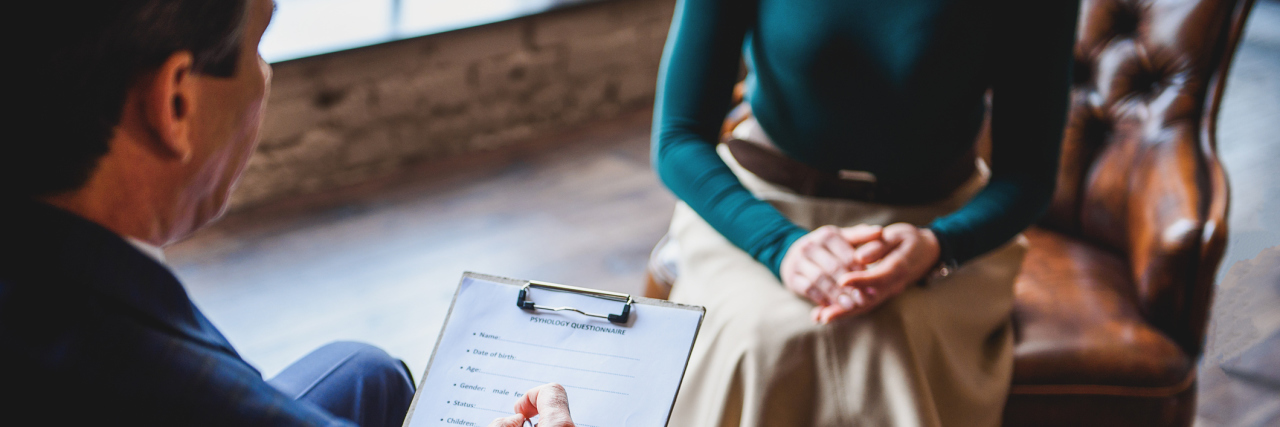 3 Ways Being My Own Advocate Has Helped My Mental Health Recovery Mature male businessperson is sitting in room afore psychologist. He doing questionnaire attentively. Focus on paper with information