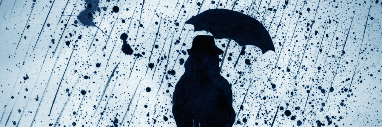 My Bipolar Disorder Negatively Impacts My Friendships woman under heavy rain with an umbrella