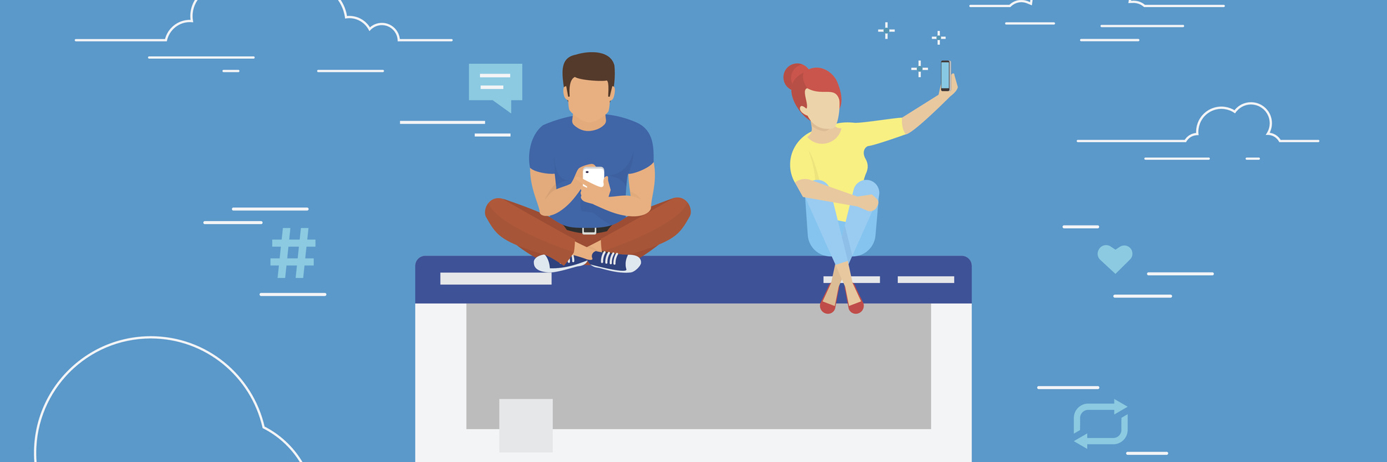 Do Facebook Support Groups Help Me Cope With My Rare Disease? An illustration of social media.