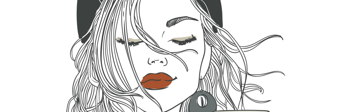 5 Things I Do Every Morning and Night to Ease My Depression beautiful portrait of cartoon girl with cofee cup