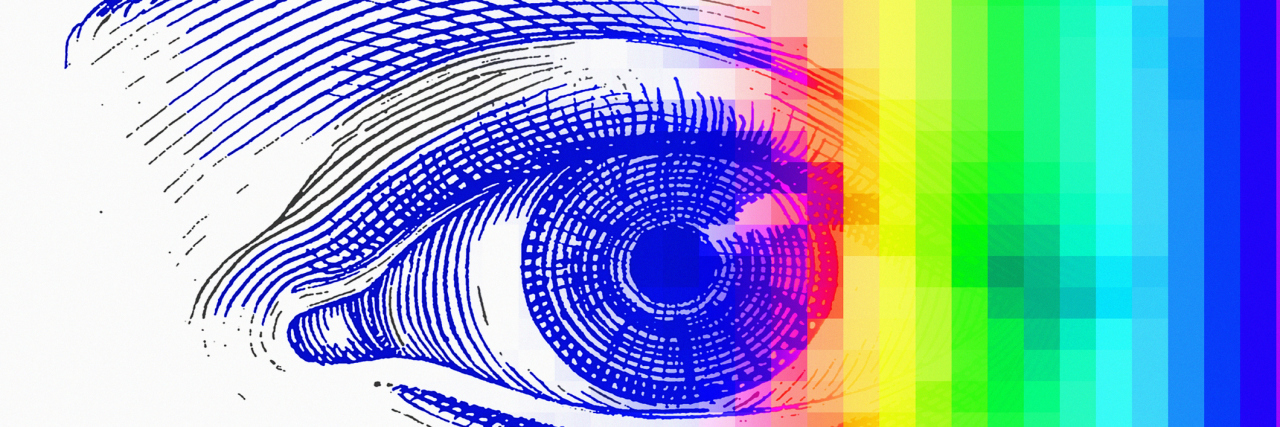 Colon Cancer: It’s Not All Rainbows and Butterflies Drawing of eye with rainbow