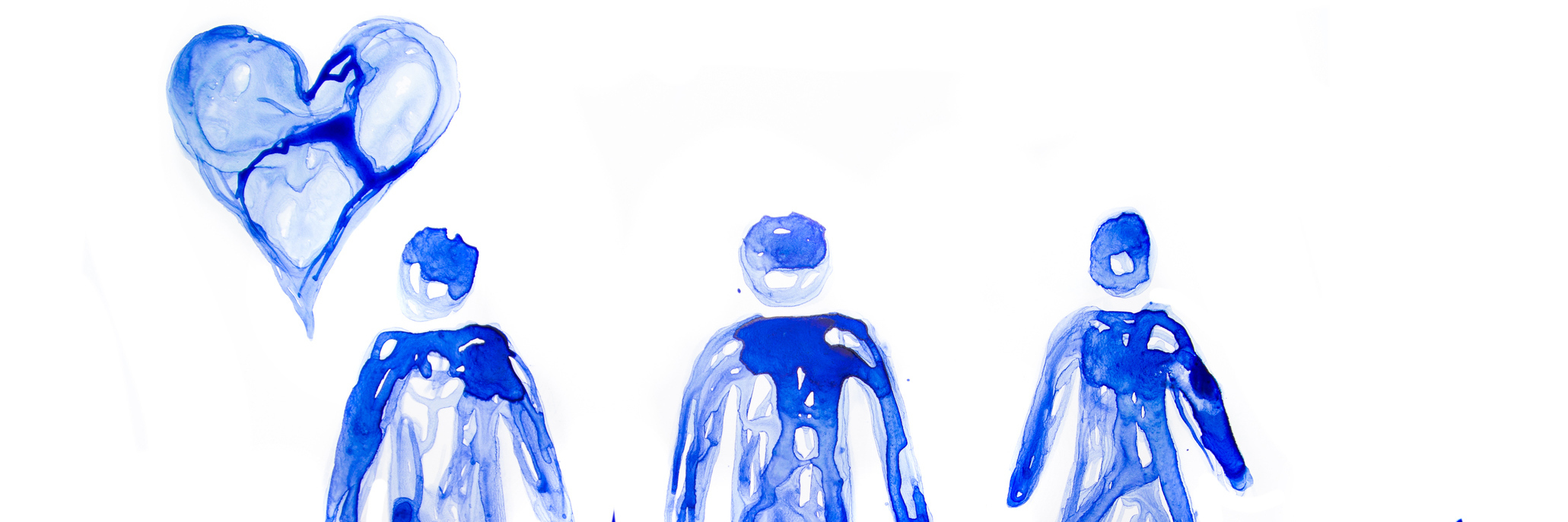 11 Pieces of Advice for Caretakers Helping People With Illnesses Water colored people, with a heart and heart moniter wave.