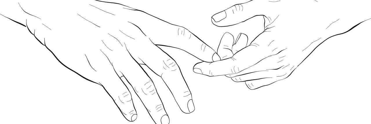 Paying It Forward for My Husband (and All Men) With Prostate Cancer hand holding hand together vector