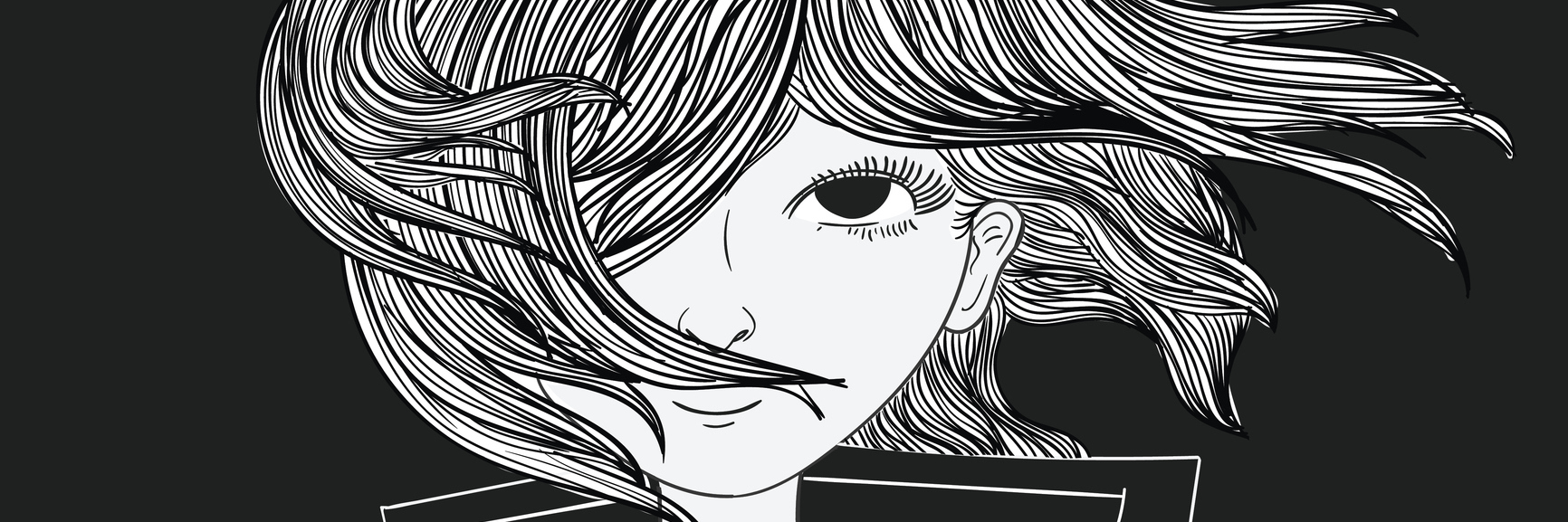 Why Getting a Boyfriend Didn't 'Cure' My Depression Beautiful woman with beautiful black hair.She is in the dark, but her face is beautiful all the time.