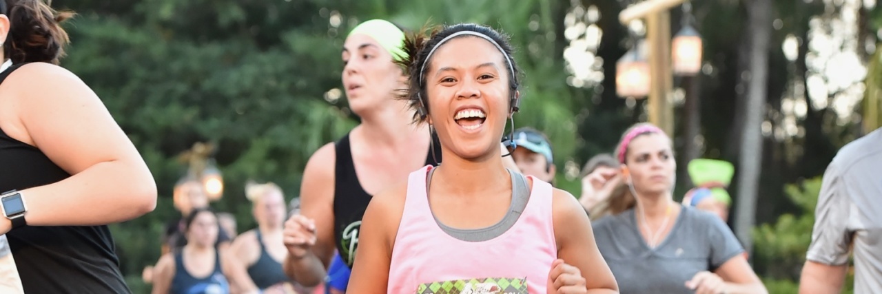 woman running a half-marathon