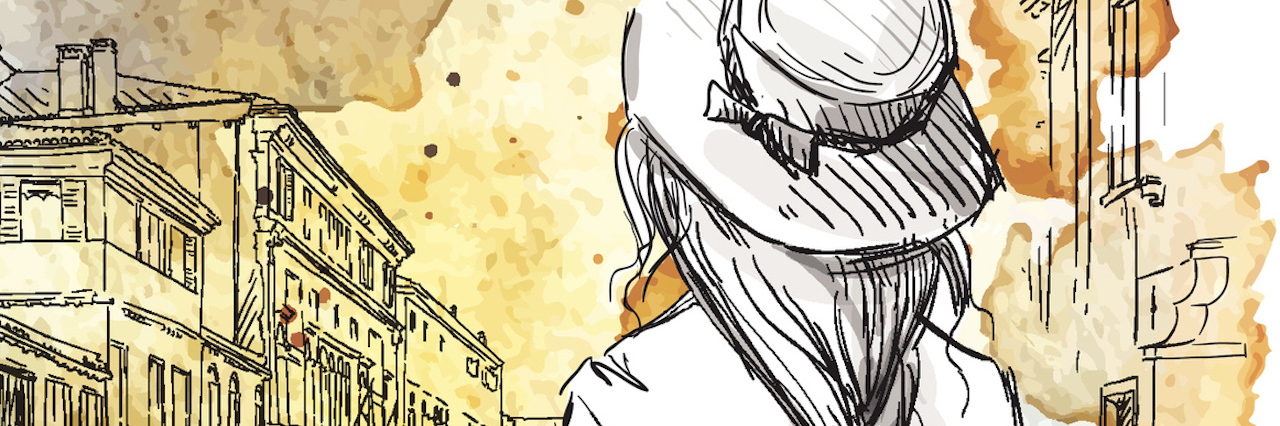 The 10 Worst Questions I Get Asked About My Back Pain Girl on city background facing street