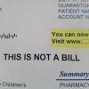 Copy of bill with statement "This is not a bill."