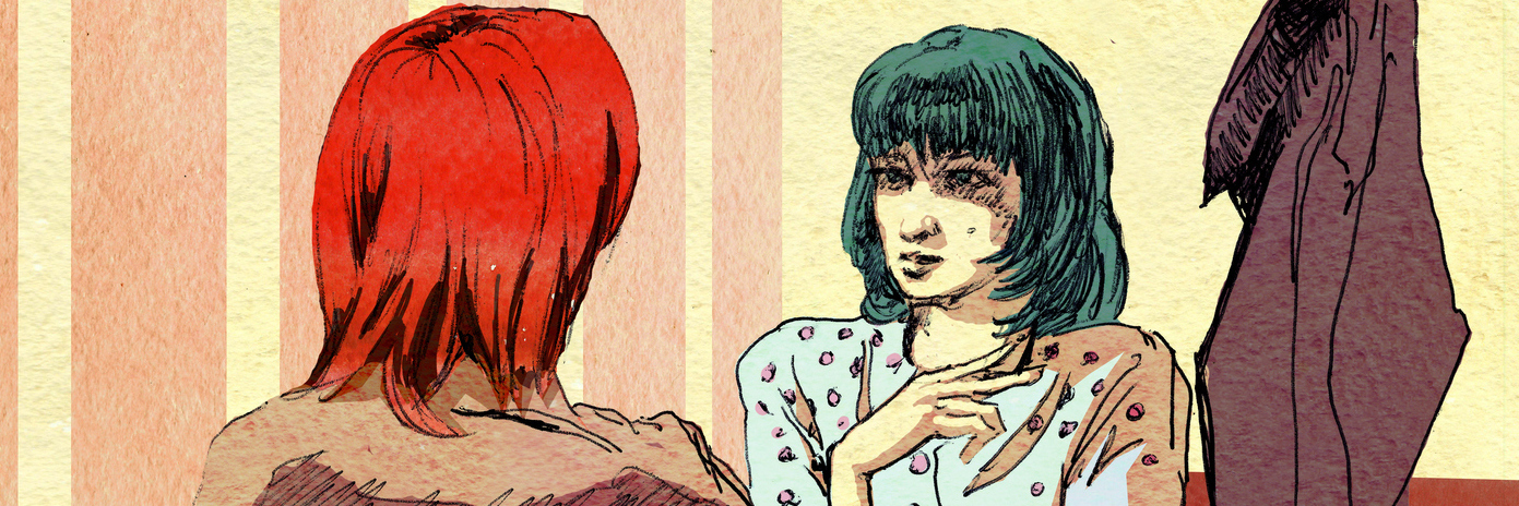 Why I Want My Healthy Friends to Stop Apologizing to Me two young women sitting in a cafe and have a conversation