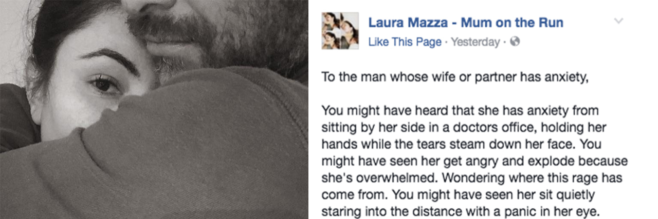 Laura Mazza Writes a Letter to Men Whose Wives Have Anxiety Facebook post