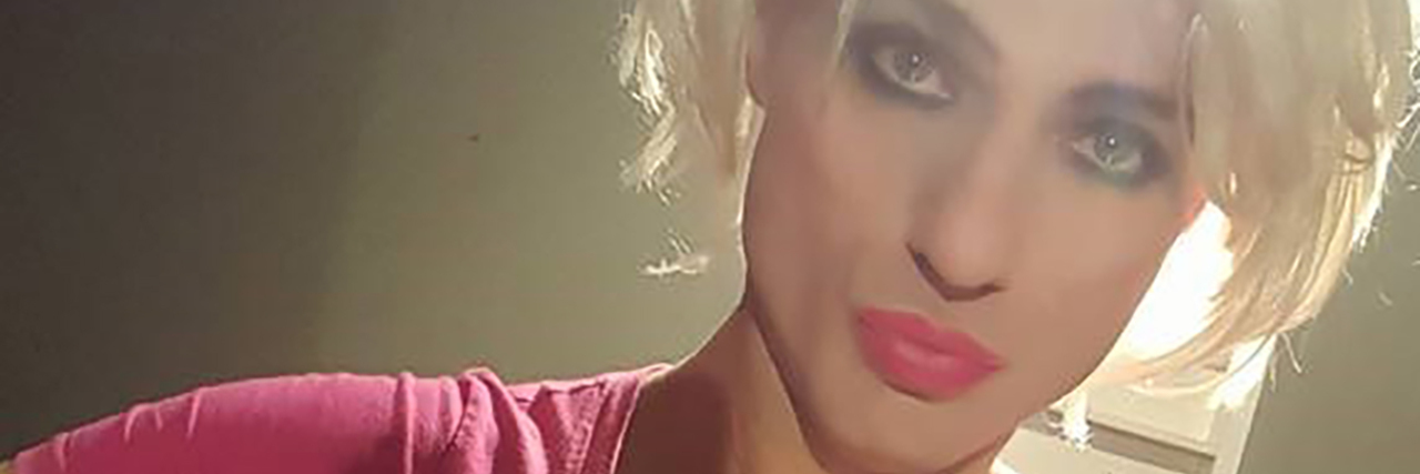 Why Dissociative Identity Disorder Isn't an Act contributor's husband dressed as female altar man blonde wig makeup