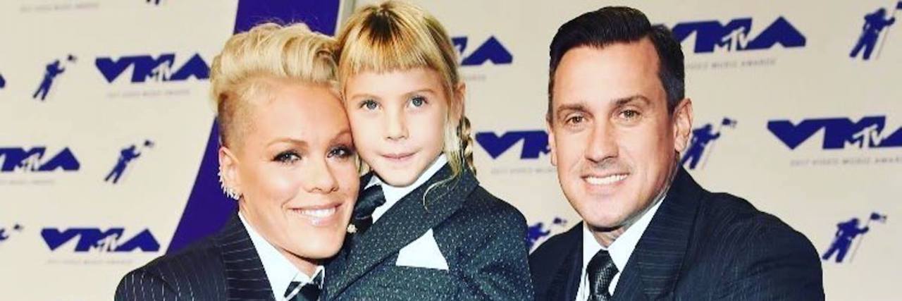 Singer pink with her daughter and partner at awards