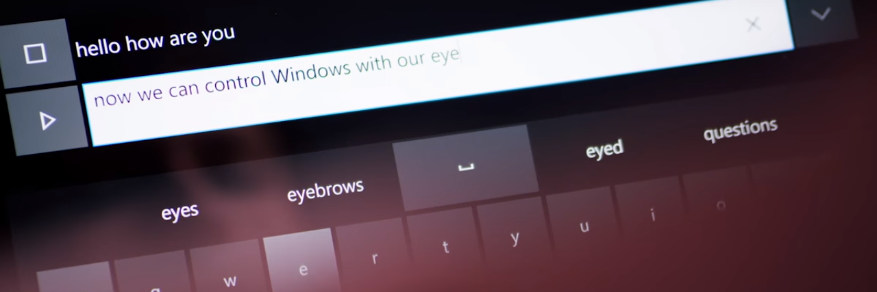 Eye control screen from Windows 10
