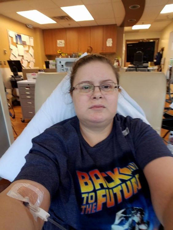 woman in the infusion center