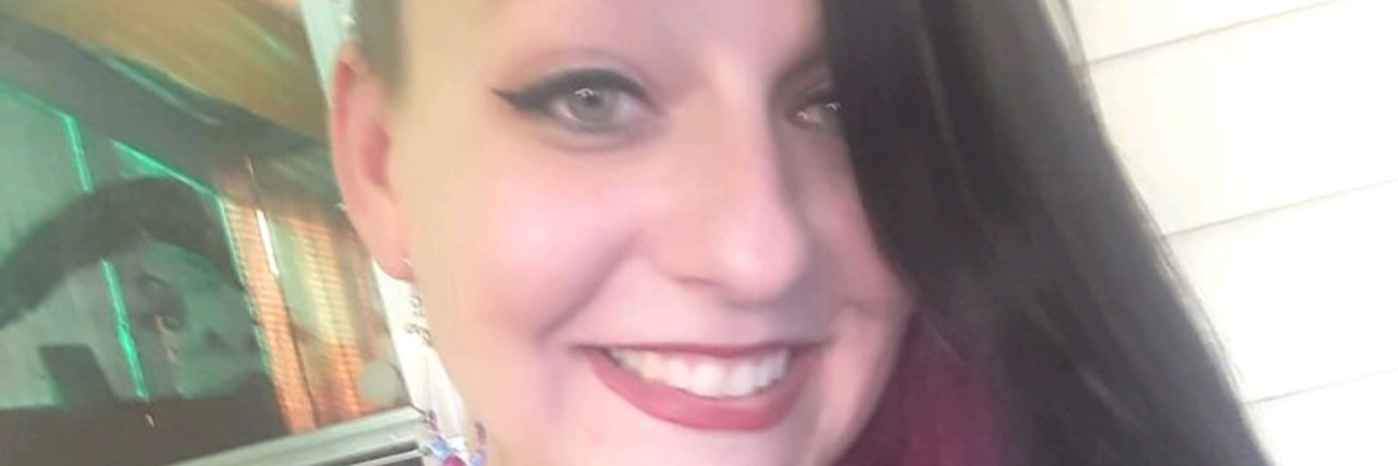 What 'High Functioning' Really Means Chelsea Knox, young woman with long brown hair holding a glittery silver cane.