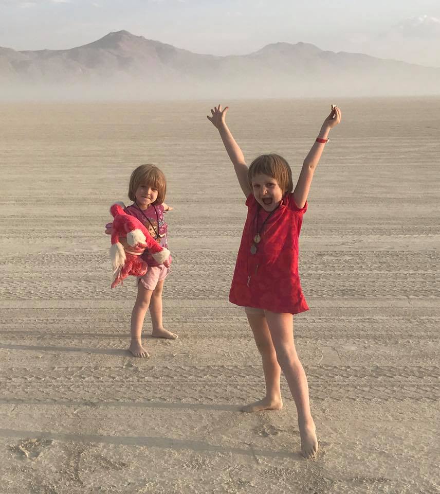 My two girls enjoying the desert.