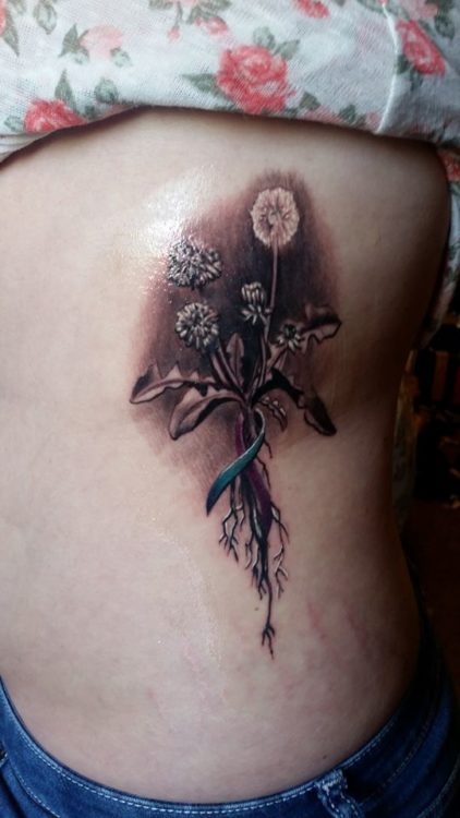 bouquet of dandelions tattoo