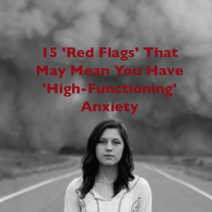 a woman standing in the middle of the road with clouds and a storm behind her