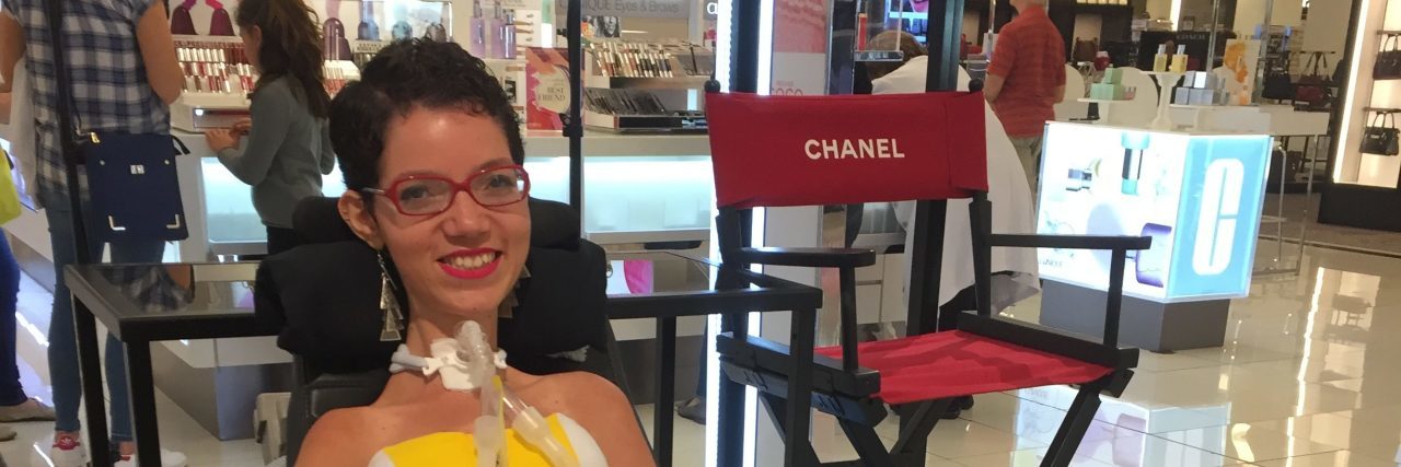 Finding Success as a Young Woman With Spinal Muscular Atrophy Maylan getting her makeup done.