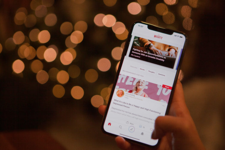 The Mighty app on an iPhone
