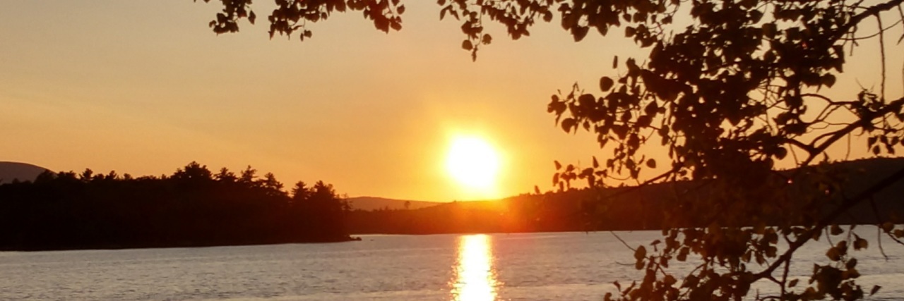 sunset over a lake