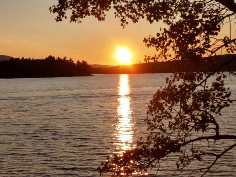 sunset over a lake