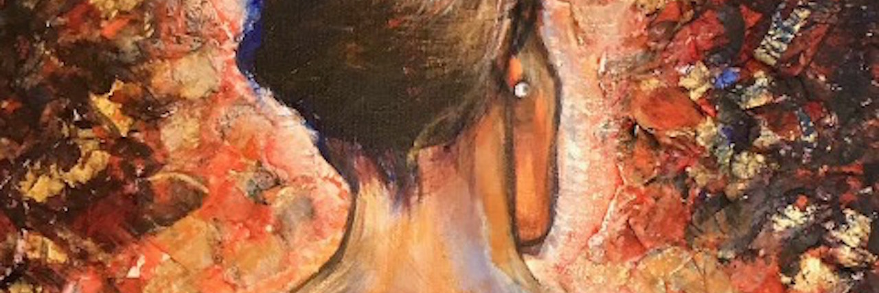 The Ongoing Process of Grief With Chronic Illness painting of a woman's back by the author