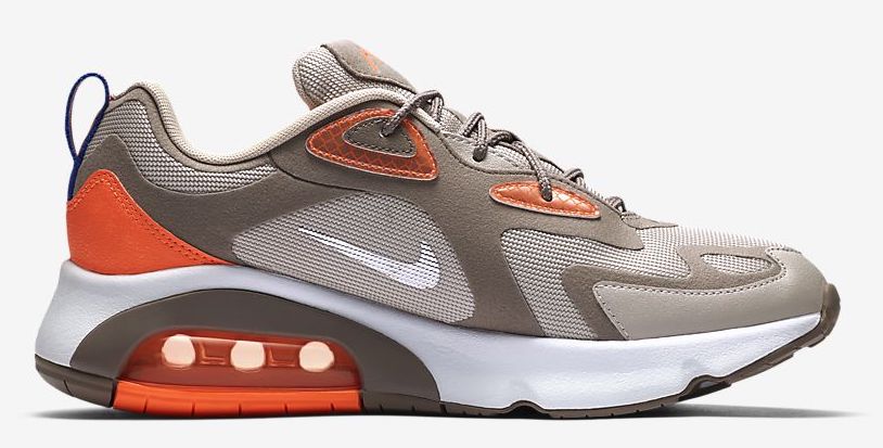 Nike Air Max sneaker sepia stone color with white and orange accents