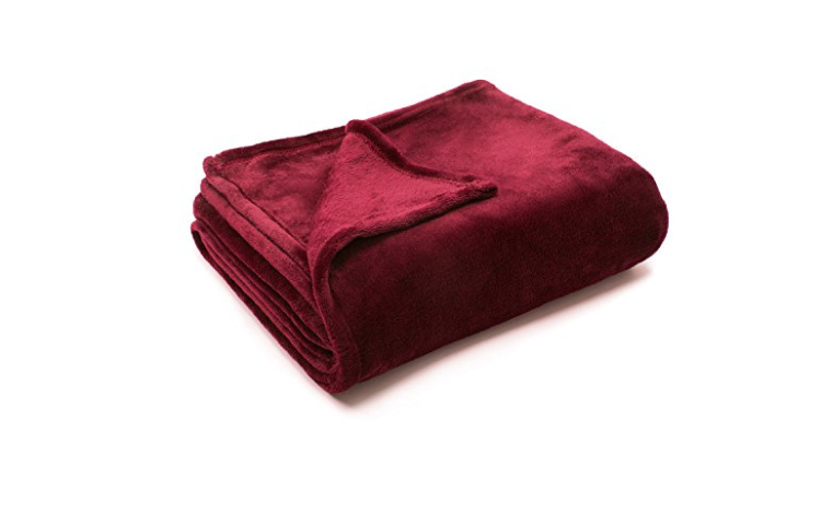 warm red fleece blanket