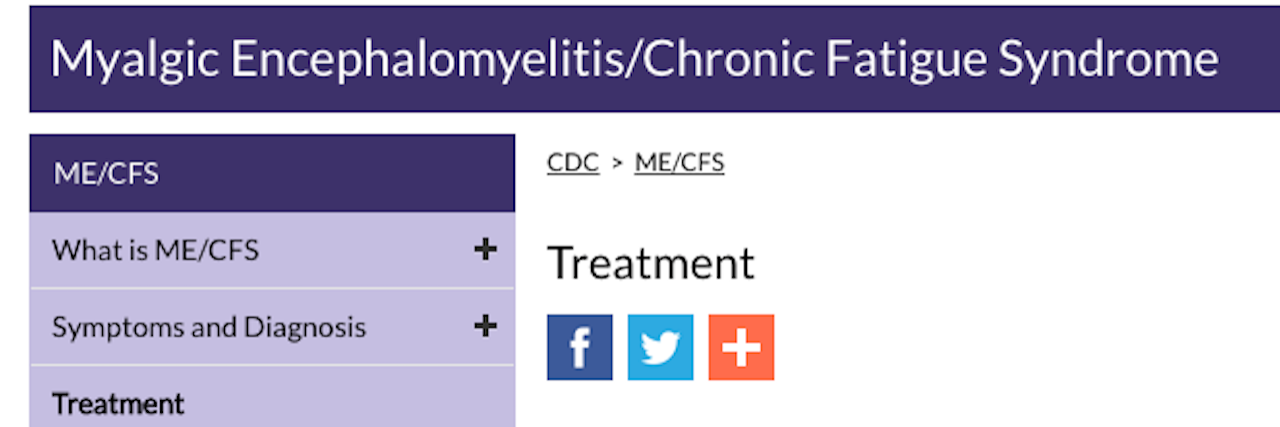 screenshot of cdc me/cfs webpage