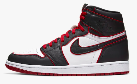 Air Jordan 1 Retro High OG sneaker in red, white and black