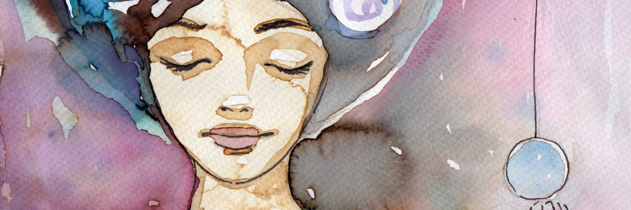 When Mental Illness Makes You Feel Inferior portrait of a woman looking down with colorful hair