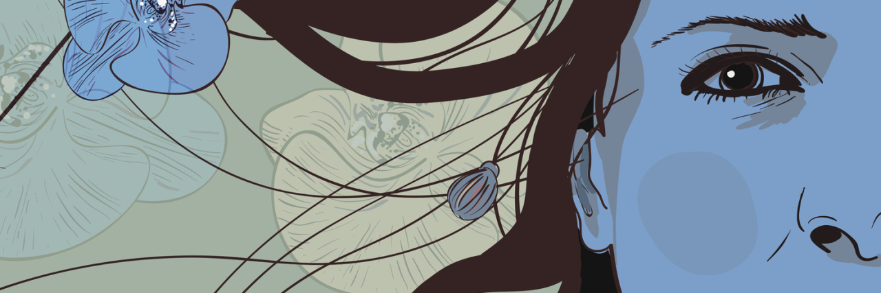 What Each Day Is Like With Irritable Bowel Syndrome (IBS) green and blue illustration of a woman