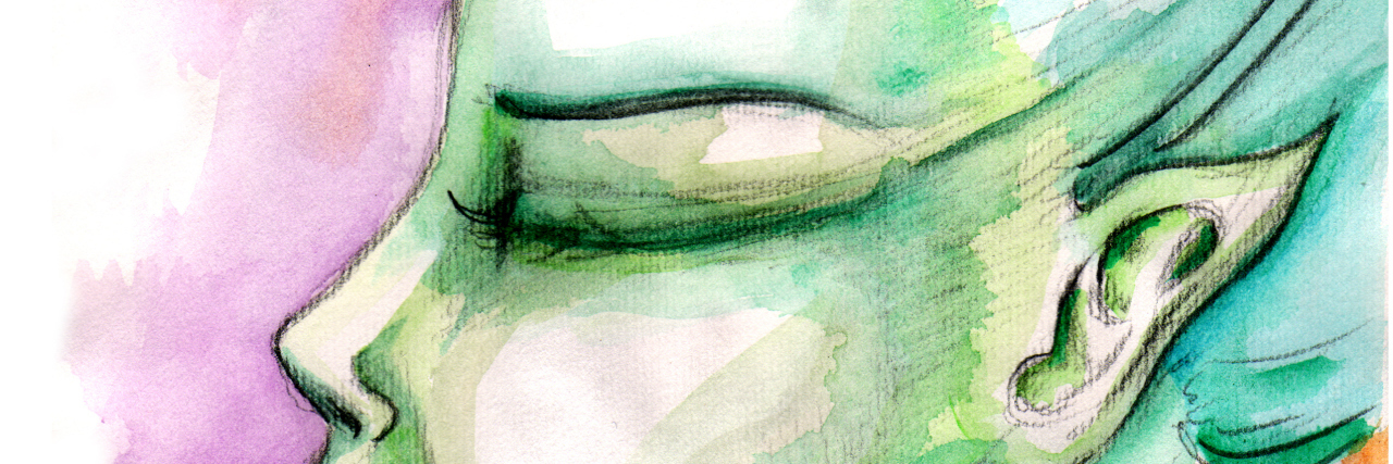 Working on My Mental Health to Help Me Cope With Lupus illustration of woman with blue hair