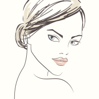 illustration of a woman with her hair in a bun