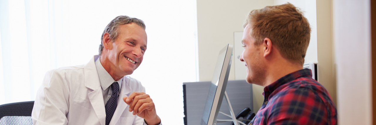 10 Steps to Finding the Right Doctor for You A male patient meeting with his doctor.