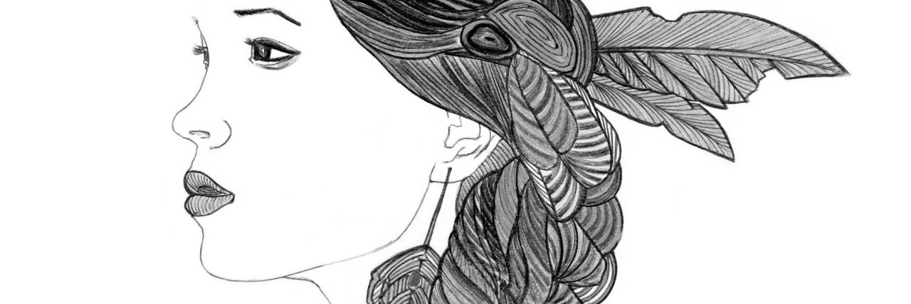 Why I Won't Apologize for Saying 'No' Because of My Health A graphic of a woman with long hair.