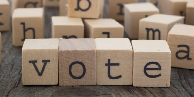 Why Voters With Disabilities Matter This Year and Every Year The word "vote" made of wooden cubes.