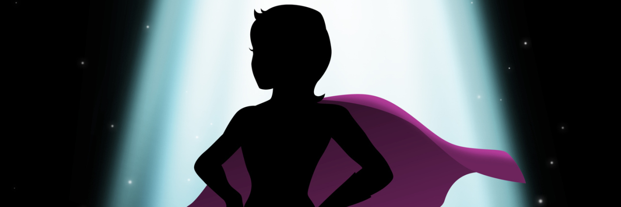 Looking Up to Heroes in Life With Ehlers-Danlos Syndrome (EDS) silhouette of a female superhero