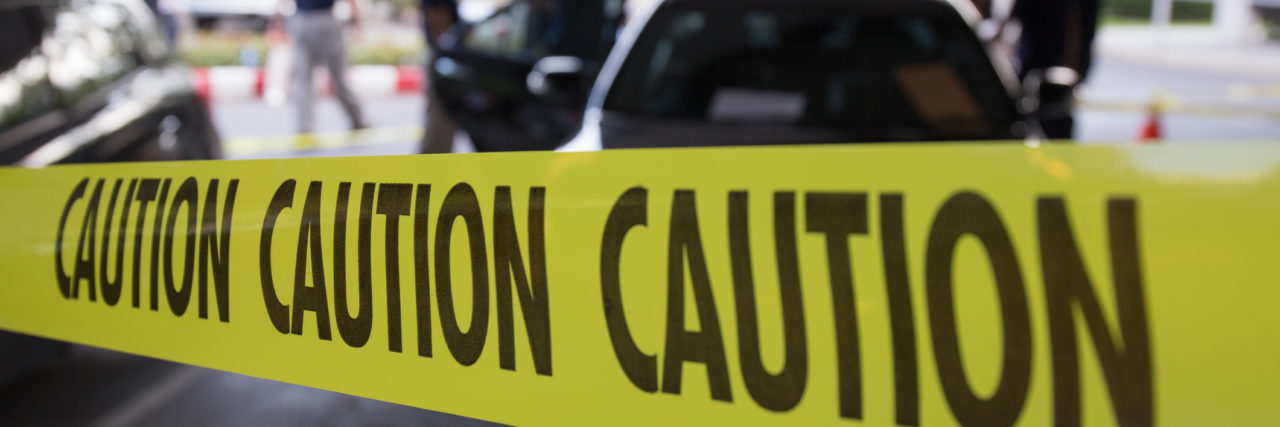 Oklahoma City Police Shoot and Kill Deaf Man Magdiel Sanchez crime scene protected by yellow caution tape