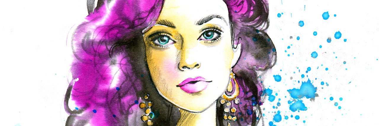 I'm Sorry for the Things Anxiety Makes Me Do Watercolor fashion woman in a green dress