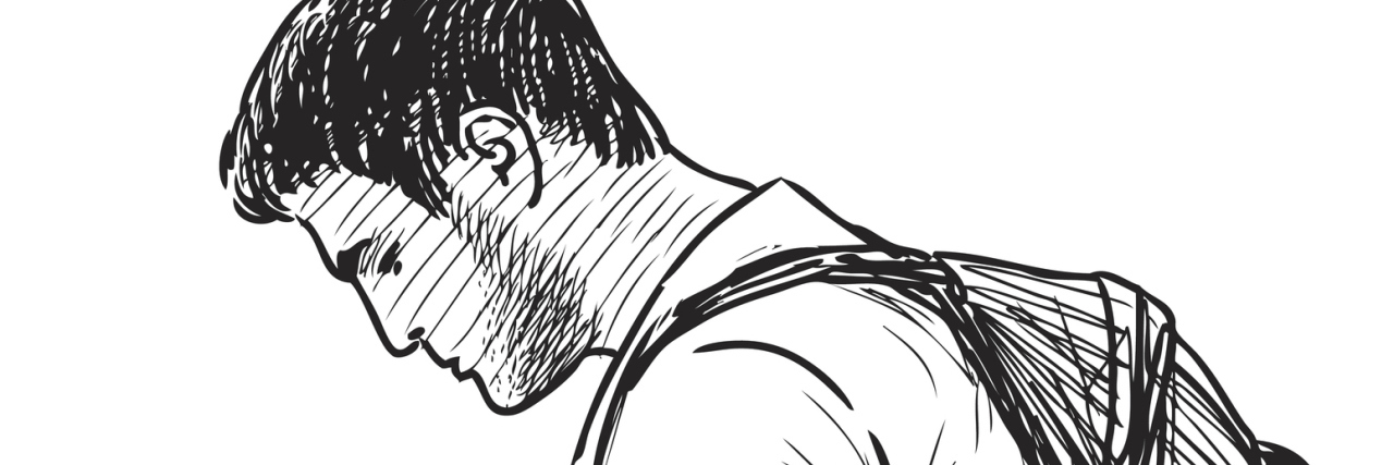 Using the Spoon Theory to Explain Rheumatoid Disease, Chronic Pain drawing of a man with a backpack