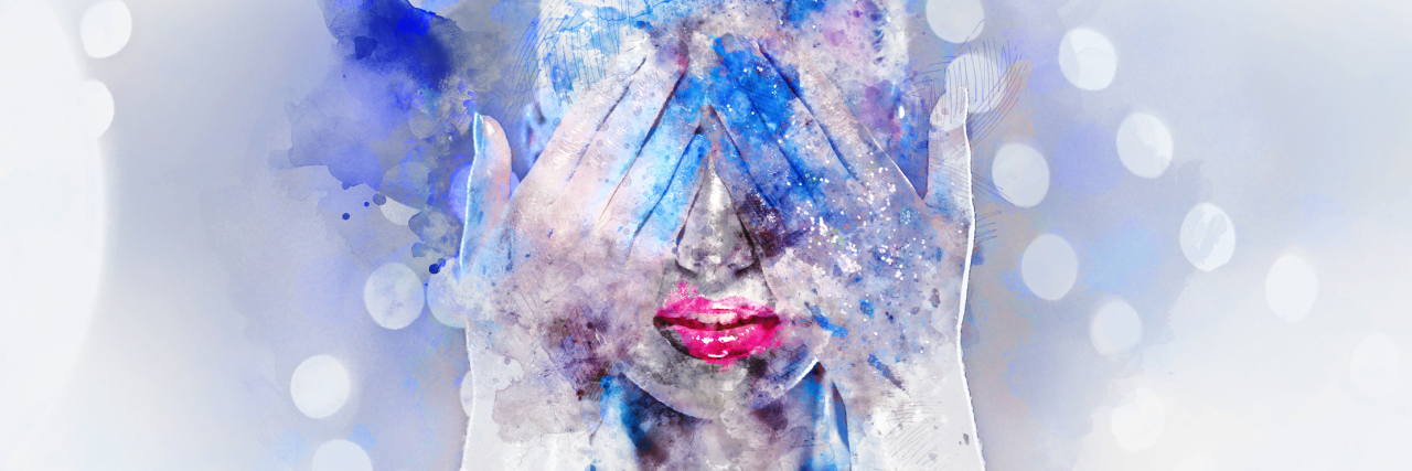 How I Realized I Was Depressed — Not Just ‘Introverted’ Woman's face. Digital watercolor painting.