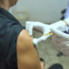 woman getting a flu shot