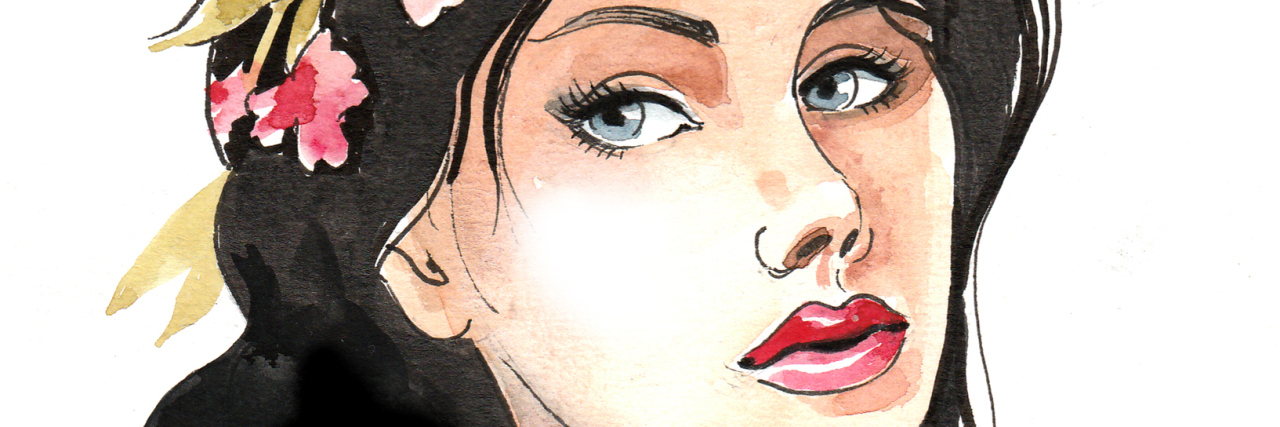 Mental Illness Doesn't Always Have a 'Look' Watercolor image of a beautiful woman